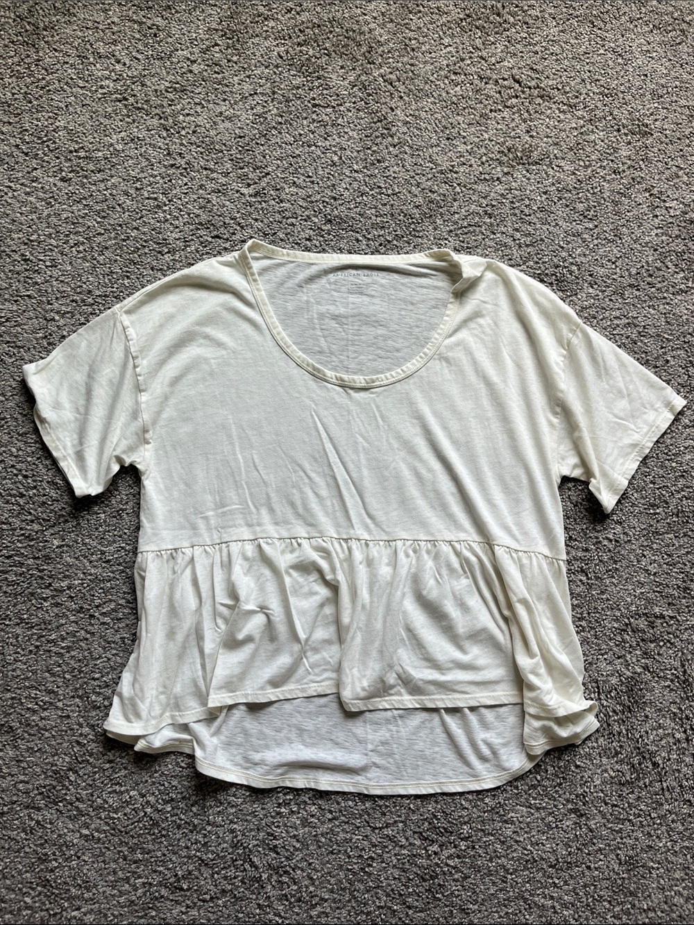 American Eagle off-white peplum top